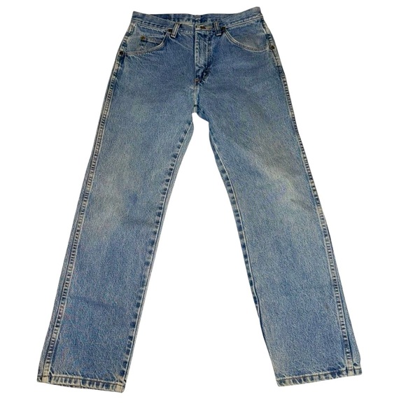 WRANGLER Men’s Jeans SZ 30x29 100% Cotton5 Pockets Relaxed Fit Straight Leg EUC - Picture 2 of 5